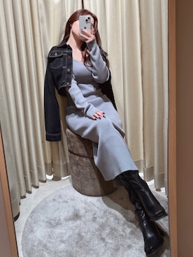 「RESEXXY（リゼクシー）のアイテム（デニムジャケット）」を使った、SANAさん（レディース・152cm）の秋コーディネート