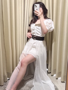 「RESEXXY（リゼクシー）のアイテム（ベルト）」を使った、SANAさん（レディース・152cm）の夏コーディネート