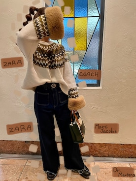 「MARC JACOBS（マークジェイコブス）のアイテム（ハンドバッグ）」を使った、Nozomiさん（レディース・160cm）の冬コーディネート