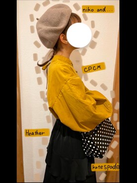 「ニコアンド」｜「アイテム（ハンチング/ベレー帽）」を使った、Nozomiさん（レディース・160cm）の冬コーディネート