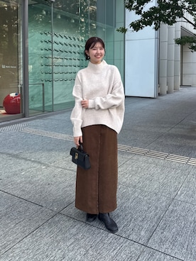 「ナロースカート」｜manakaさん（レディース・155cm）の秋コーディネート