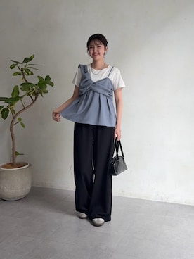 「Chez toi（シェトワ）のアイテム」を使った、manakaさん（レディース・155cm）の春コーディネート