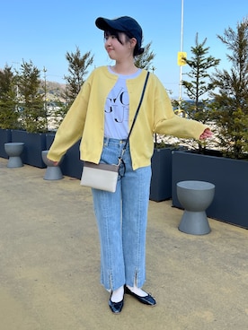 「Chez toi（シェトワ）のアイテム（バレエシューズ）」を使った、manakaさん（レディース・155cm）の春コーディネート