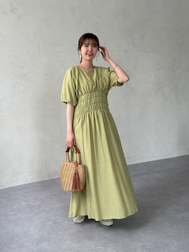 「Chez toi（シェトワ）のアイテム（ワンピース/ドレス）」を使った、manakaさん（レディース・155cm）の夏コーディネート