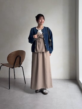 「Chez toi（シェトワ）のアイテム」を使った、manakaさん（レディース・155cm）の春コーディネート