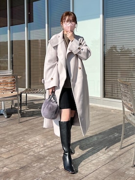 「Chez toi（シェトワ）のアイテム（その他アウター）」を使った、manakaさん（レディース・155cm）の秋コーディネート
