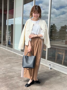 「Chez toi（シェトワ）のアイテム（デニムジャケット）」を使った、manakaさん（レディース・155cm）の秋コーディネート