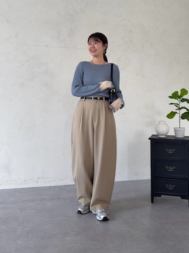 「Chez toi（シェトワ）のアイテム」を使った、manakaさん（レディース・155cm）の春コーディネート