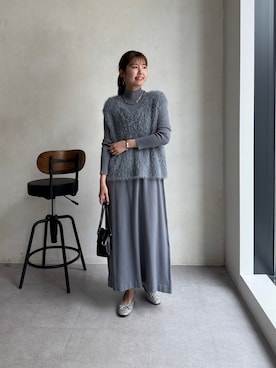 「ニットワンピース」｜manakaさん（レディース・155cm）の夏コーディネート