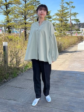 「Chez toi（シェトワ）のアイテム（バレエシューズ）」を使った、manakaさん（レディース・155cm）の春コーディネート