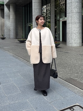 「アイテム（オールインワン・サロペット）」を使った、manakaさん（レディース・155cm）の冬コーディネート