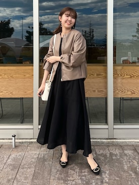 「Chez toi（シェトワ）のアイテム（ブルゾン）」を使った、manakaさん（レディース・155cm）の秋コーディネート