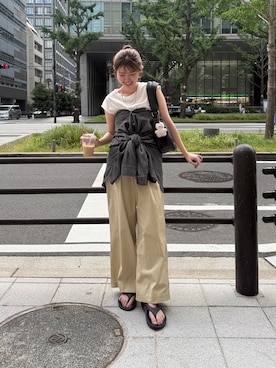 「Chez toi（シェトワ）のアイテム」を使った、manakaさん（レディース・155cm）の夏コーディネート