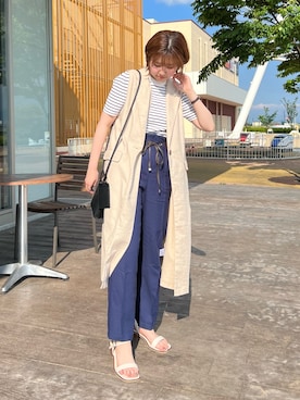 「Chez toi（シェトワ）のアイテム（その他アウター）」を使った、manakaさん（レディース・155cm）の春コーディネート