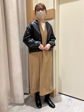 「Chez toi（シェトワ）のアイテム（ブルゾン）」を使った、manakaさん（レディース・155cm）の冬コーディネート