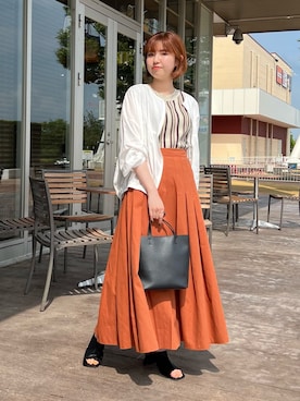 「Chez toi（シェトワ）のアイテム（ブルゾン）」を使った、manakaさん（レディース・155cm）の夏コーディネート