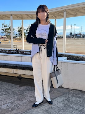 「Chez toi（シェトワ）のアイテム（バレエシューズ）」を使った、manakaさん（レディース・155cm）の春コーディネート
