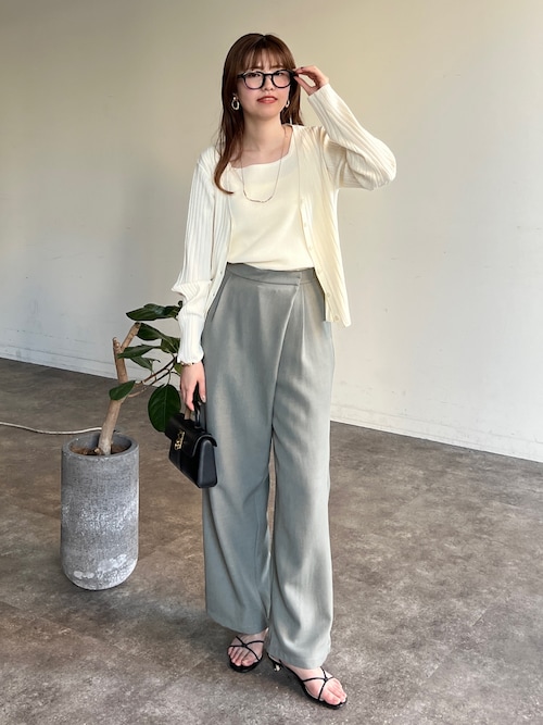Chez toi ニット セーター Vネックリブカーディガン×タンクSET
