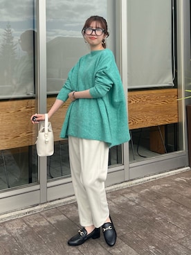 「Chez toi（シェトワ）のアイテム（ローファー）」を使った、manakaさん（レディース・155cm）の秋コーディネート