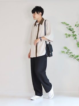 「DEVICE（デバイス）の【WEARISTA こーせ ×DEVICE コラボ】Rename フロントバックル ショルダーバッグ（ショルダーバッグ）」を使った、ryujiさん（メンズ・172cm）の夏コーディネート