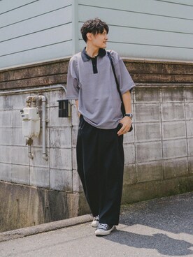 「DEVICE（デバイス）の【WEARISTA こーせ ×DEVICE コラボ】Rename フロントバックル ショルダーバッグ（ショルダーバッグ）」を使った、ryujiさん（メンズ・172cm）の夏コーディネート