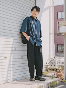 「とろみシャツ」｜「アイテム（その他）」を使った、ryujiさん（メンズ・172cm）の春コーディネート