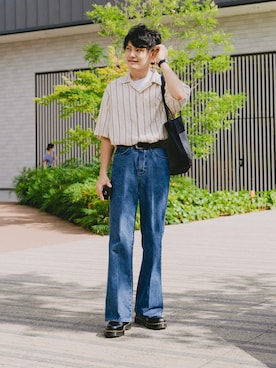 「フレアデニム」｜ryujiさん（メンズ・172cm）の夏コーディネート