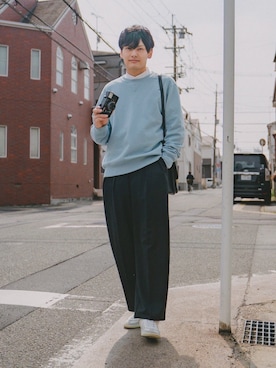「DEVICE（デバイス）の【WEARISTA こーせ ×DEVICE コラボ】Rename フロントバックル ショルダーバッグ（ショルダーバッグ）」を使った、ryujiさん（メンズ・172cm）の春コーディネート