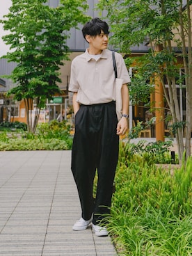 「URBAN RESEARCH ROSSO MEN（アーバンリサーチロッソメン）の『XLサイズあり』『抗菌/防臭』ハイパフォーマンスコットン天竺ポロシャツ（ポロシャツ）」を使った、ryujiさん（メンズ・172cm）の夏コーディネート