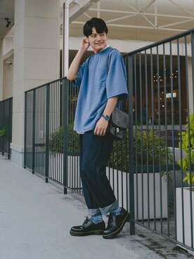 「DEVICE（デバイス）の【WEARISTA こーせ ×DEVICE コラボ】Rename フロントバックル ショルダーバッグ（ショルダーバッグ）」を使った、ryujiさん（メンズ・172cm）の春コーディネート