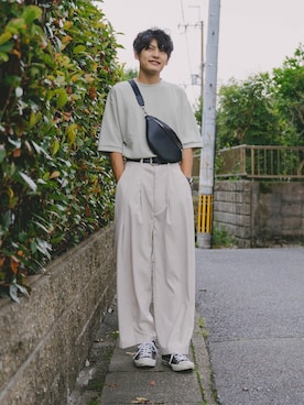 「カラーTシャツ」｜「アイテム（その他）」を使った、ryujiさん（メンズ・172cm）の夏コーディネート