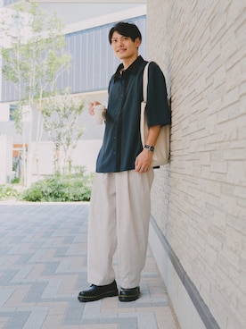 「とろみシャツ」｜「アイテム（その他）」を使った、ryujiさん（メンズ・172cm）の夏コーディネート