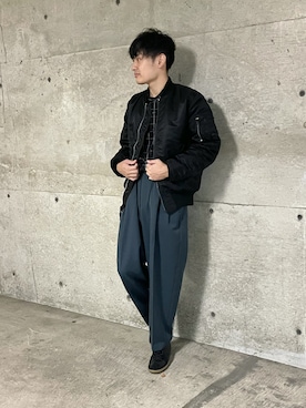 「服とコスメでなりたい自分に」｜「アイテム（MA-1）」を使った、ryujiさん（メンズ・172cm）の冬コーディネート