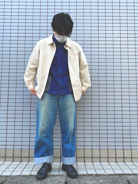 「古着好きな人と繋がりたい」｜「アイテム（カバーオール）」を使った、26🐟🦭さん（メンズ・173cm）の冬コーディネート