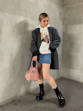 「DIESEL（ディーゼル）のアイテム（その他アウター）」を使った、サナさん（レディース・149cm）の冬コーディネート