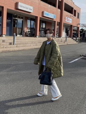 「FREAK'S STORE（フリークスストア）のM-65キルトライナージャケット（ミリタリージャケット）」を使った、Litosさん（レディース・151cm・20代）の冬コーディネート