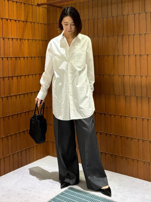 TOMORROWLAND.B マイクロタフタ ロングシャツ　ネイビー TOMORROWLAND.B マイクロタフタ ロングシャツ ネイビー