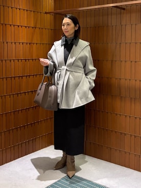 「アイテム（ダッフルコート）」を使った、Takagi_TOMORROWLANDさん（レディース・167cm）の秋コーディネート