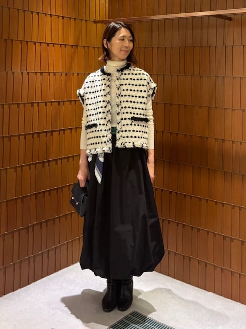 百貨店4万4000円■blancvert■ウエストゴムタフタスカート■36 7号 タフタギャザー ロングスカートソフトタフタ フレア ウエスト