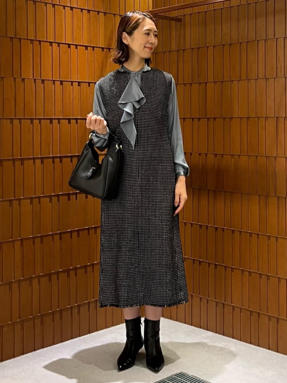 ballsey ワッフルツイード キーネックワンピース 1694491174_1000.jpg