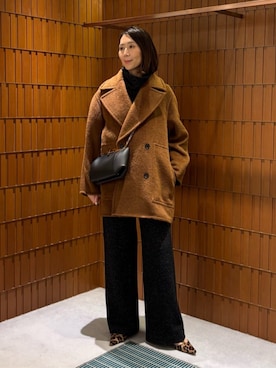 「アイテム（ピーコート）」を使った、Takagi_TOMORROWLANDさん（レディース・167cm）の秋コーディネート