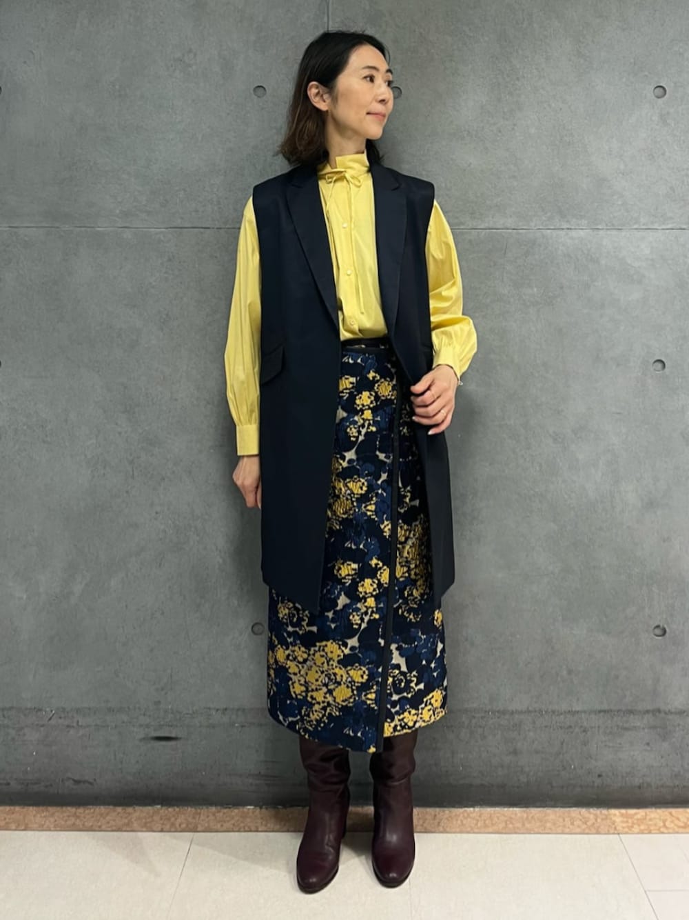 美品✨ トゥモローランド　ストレッチブロード ハイネックカラーブラウス ボウタイ 美品✨ トゥモローランド ストレッチブロード ハイネックカラー