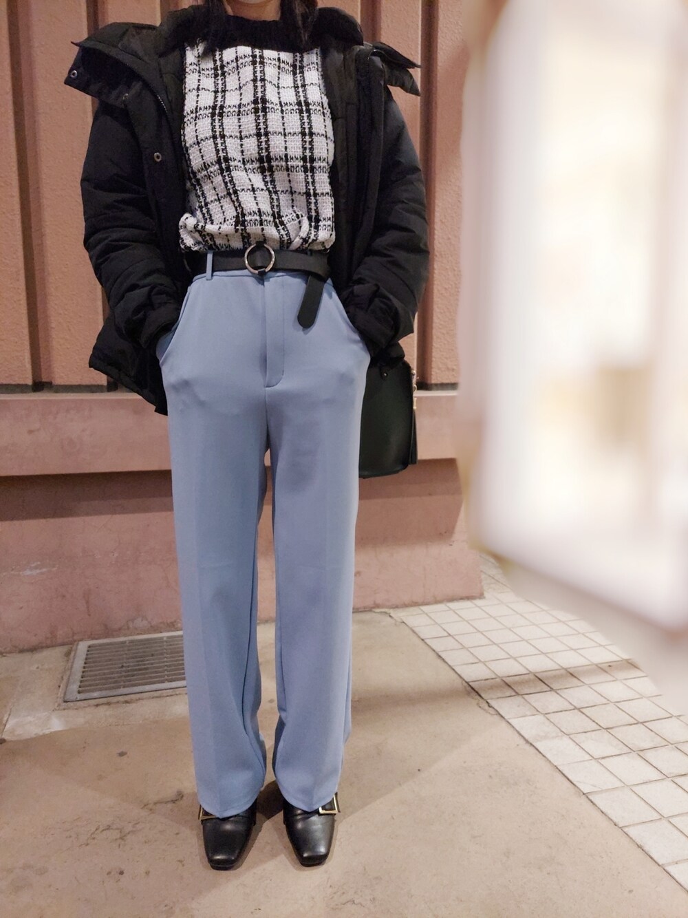 GRL（グレイル）の「チェック柄ツイードトップス（ニット