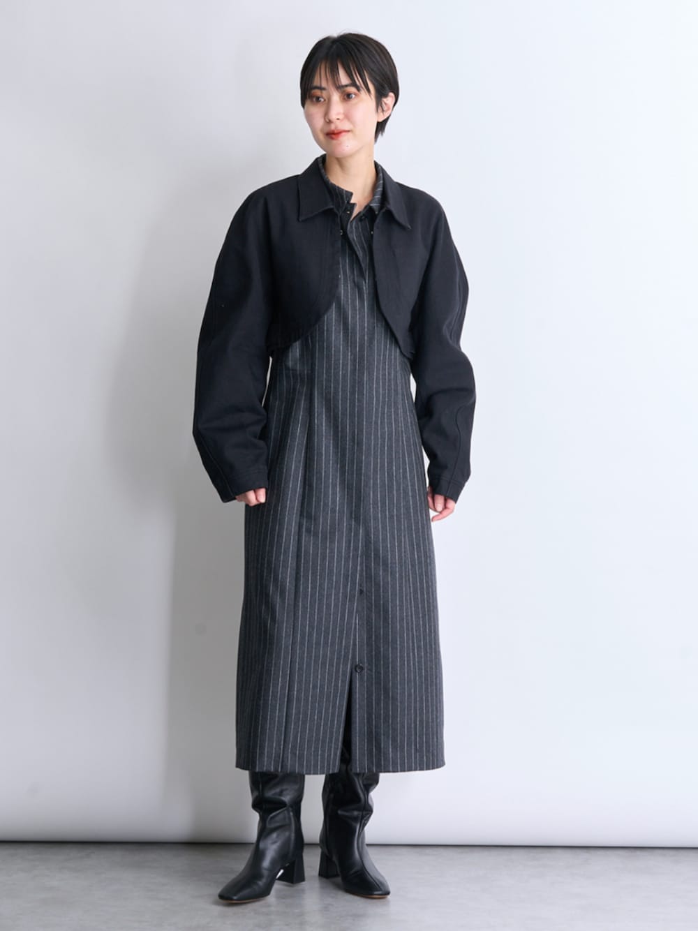 DES PRES（デ・プレ）の「ウールポプリンメルトン ハイネック