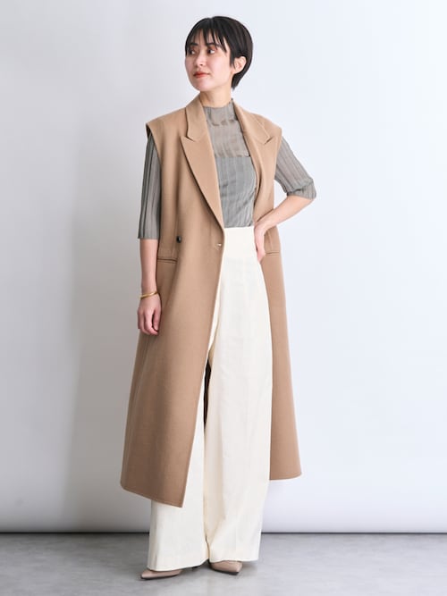 DES PRES（デプレ） ベスト ジレ ライトダブルフェイスシャギー