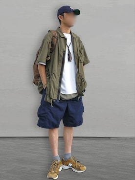 「GOOPiMADE」｜「アイテム（キャップ）」を使った、北极さん（メンズ・178cm）の春コーディネート