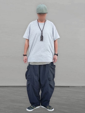 「GOOPiMADE」｜「アイテム（スリッポン）」を使った、北极さん（メンズ・178cm）の夏コーディネート