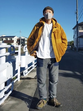 「BBQ」｜「アイテム（ジャケット/アウター）」を使った、北极さん（メンズ・178cm）の秋コーディネート