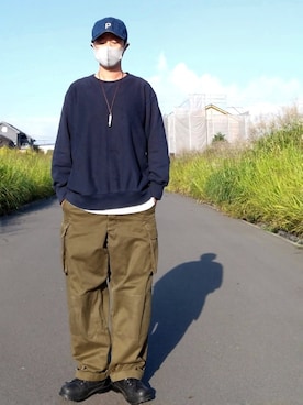 「m47」｜「アイテム（キャップ）」を使った、北极さん（メンズ・178cm）の秋コーディネート