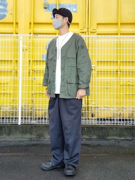 「ノーカラージャケット」｜「アイテム（腕時計）」を使った、北极さん（メンズ・178cm）の秋コーディネート